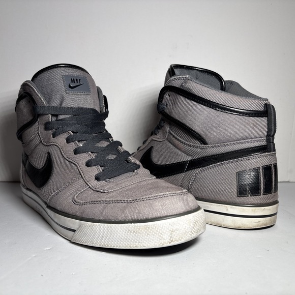 Size 13 Big Nike High Canvas Gray/Black Sneakers Shoes504614-010